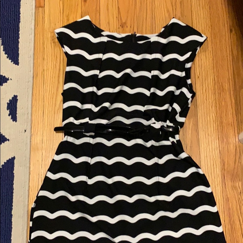 Black and white business casual dress